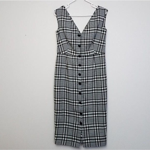 Veronica Beard Lark plaid button dress Sz 4 - Picture 6 of 10